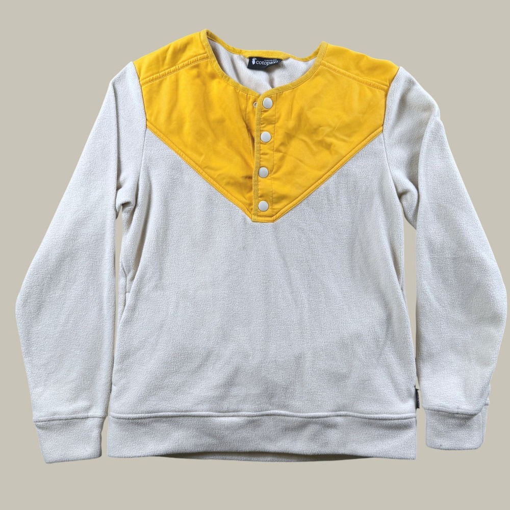 Cotopaxi Teca Fleece Pullover Women S Cream Yellow Henley Outdoor Hiking Layer